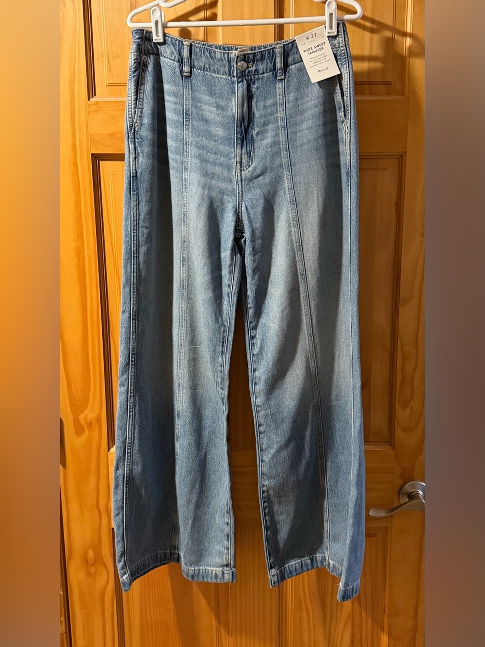 MADEWELL Wide-Sweep Trousers: Airy Denim Edition Robertson Wash NWT